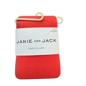 New Janie and Jack Kids Red Tights Size 2-3